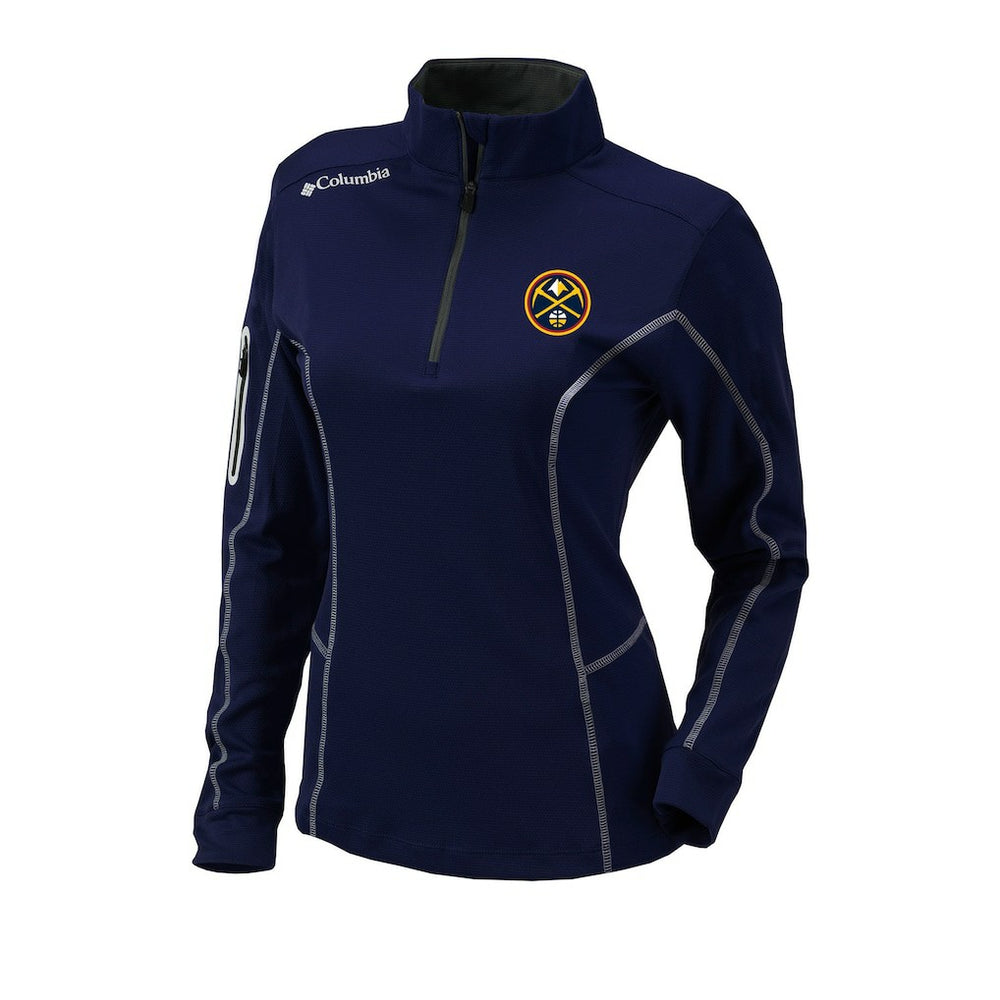 Columbia - Denver Nuggets Women's Omni-Wick Shotgun Quarter-Zip Pullover Top - Navy