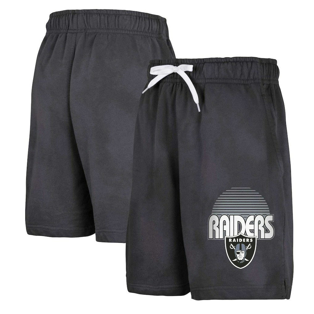 Las Vegas Raiders Youth Beach Bum Sun-Bleached French Terry Shorts Black - NFL