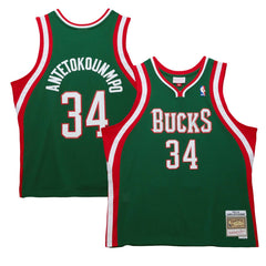Mitchell & Ness - Giannis Antetokounmpo Milwaukee Bucks 2013/14 Hardwood Classics Swingman Jersey - Hunter Green