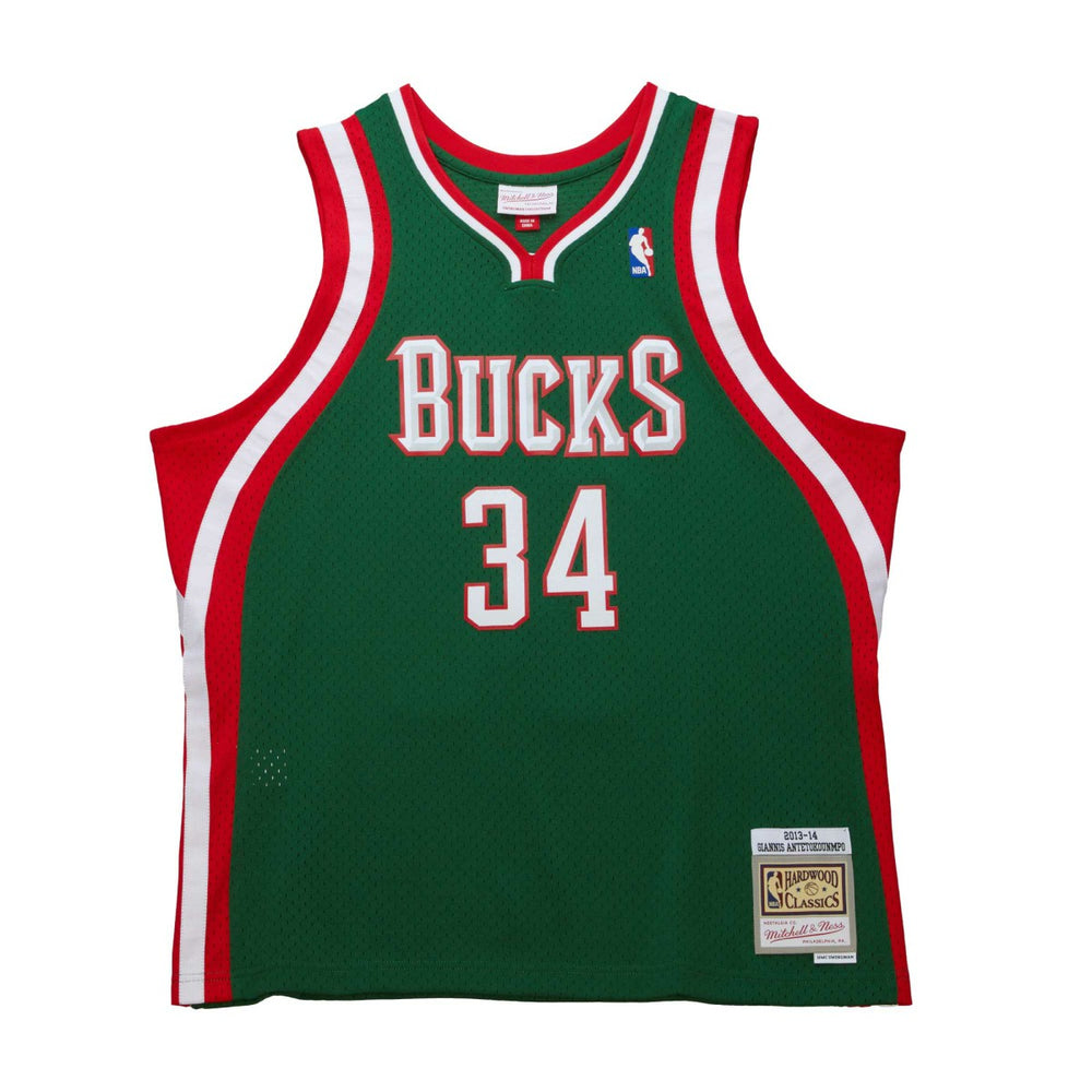 Mitchell & Ness - Giannis Antetokounmpo Milwaukee Bucks 2013/14 Hardwood Classics Swingman Jersey - Hunter Green