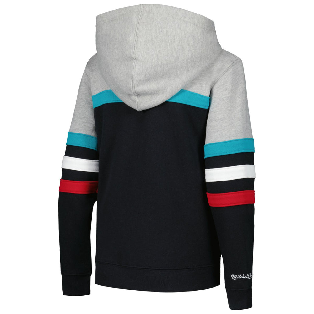 Mitchell & Ness - San Antonio Spurs Youth Hardwood Classics Head Coach Pullover Hoodie - Black/Heather Gray