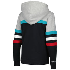 Mitchell & Ness - San Antonio Spurs Youth Hardwood Classics Head Coach Pullover Hoodie - Black/Heather Gray