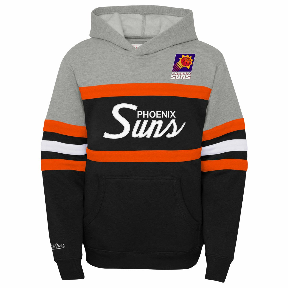 Mitchell & Ness - Phoenix Suns Youth Hardwood Classics Head Coach Pullover Hoodie - Black/Heather Gray