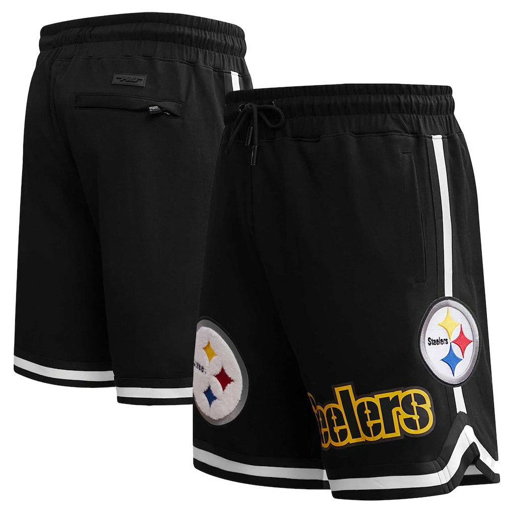 Pittsburgh Steelers Pro Standard Classic Chenille Shorts Black - NFL