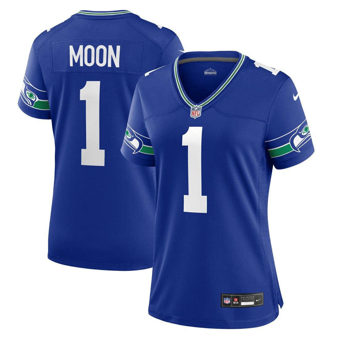 Warren Moon Seattle Seahawks Women's Throwback Retired Player Game Jersey Royal - Nike