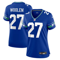 Tariq Woolen Seattle Seahawks Women's Throwback Player Game Jersey Royal - Nike