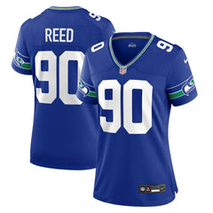 Jarran Reed Seattle Seahawks Women's Throwback Player Game Jersey Royal - Nike