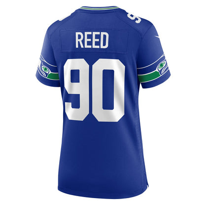 Jarran Reed Seattle Seahawks Women's Throwback Player Game Jersey - Royal | NFL Jerseys