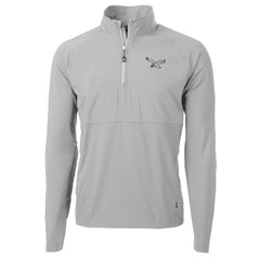 Philadelphia Eagles Cutter & Buck Adapt Eco Knit Hybrid Recycled Quarter-Zip Pullover Jacket Silver - NFL