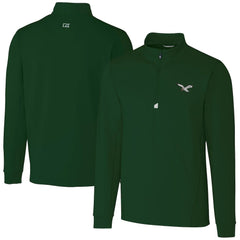 Philadelphia Eagles Cutter & Buck Traverse Stretch Quarter-Zip Pullover Hunter Green - NFL