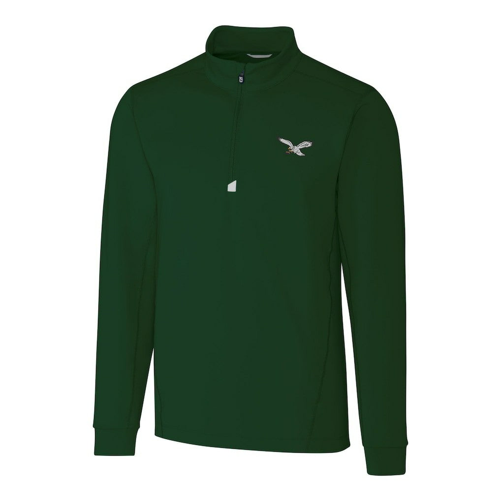 Philadelphia Eagles Cutter & Buck Traverse Stretch Quarter-Zip Pullover Hunter Green - NFL