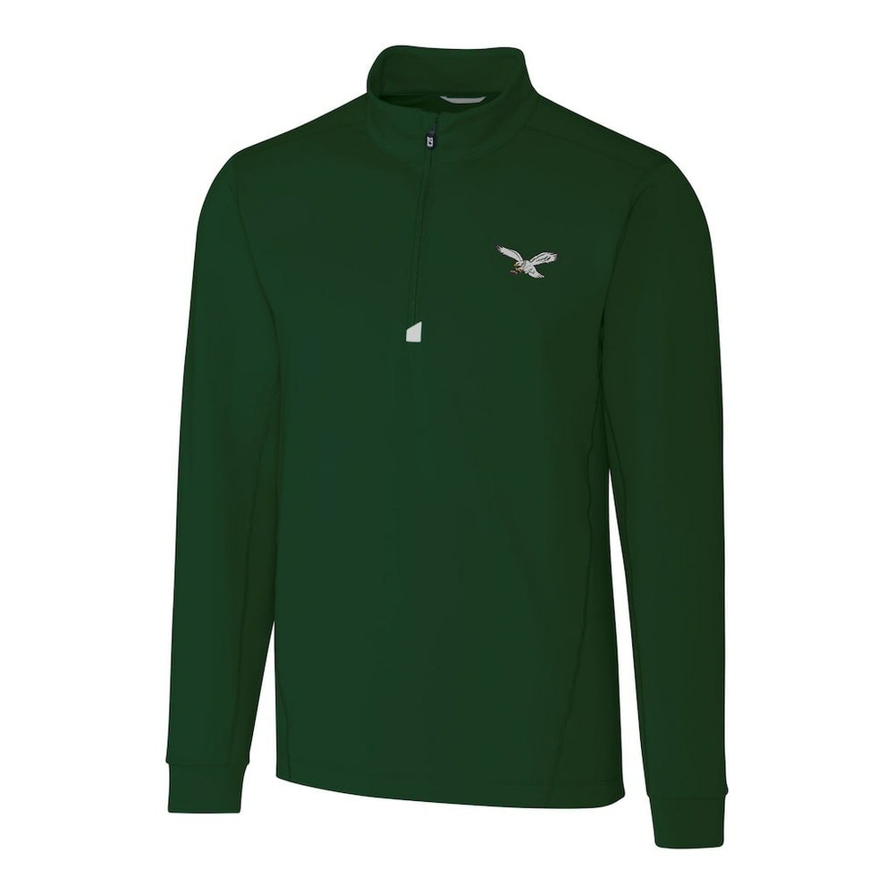 Philadelphia Eagles Cutter & Buck Traverse Stretch Quarter-Zip Pullover Hunter Green - NFL