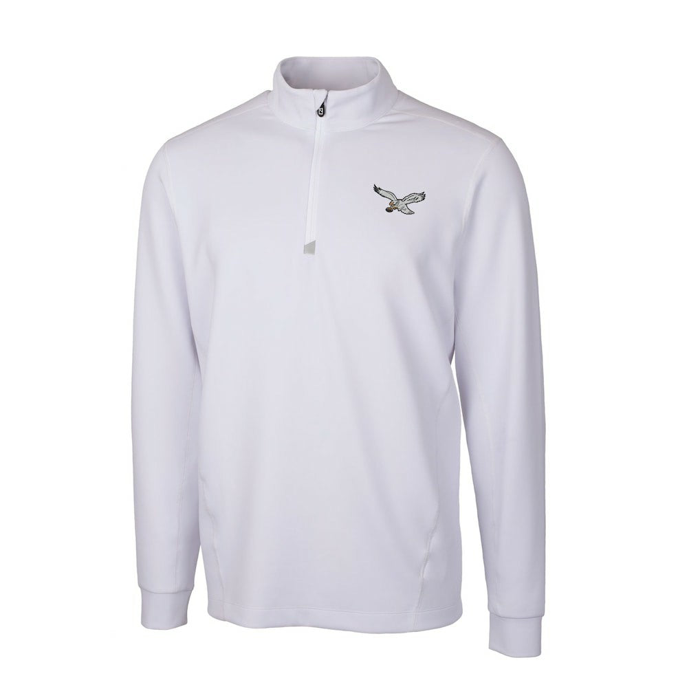 Philadelphia Eagles Cutter & Buck Traverse Stretch Quarter-Zip Pullover White - NFL