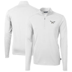 Philadelphia Eagles Cutter & Buck Virtue Eco Pique Recycled Quarter-Zip Pullover White - NFL