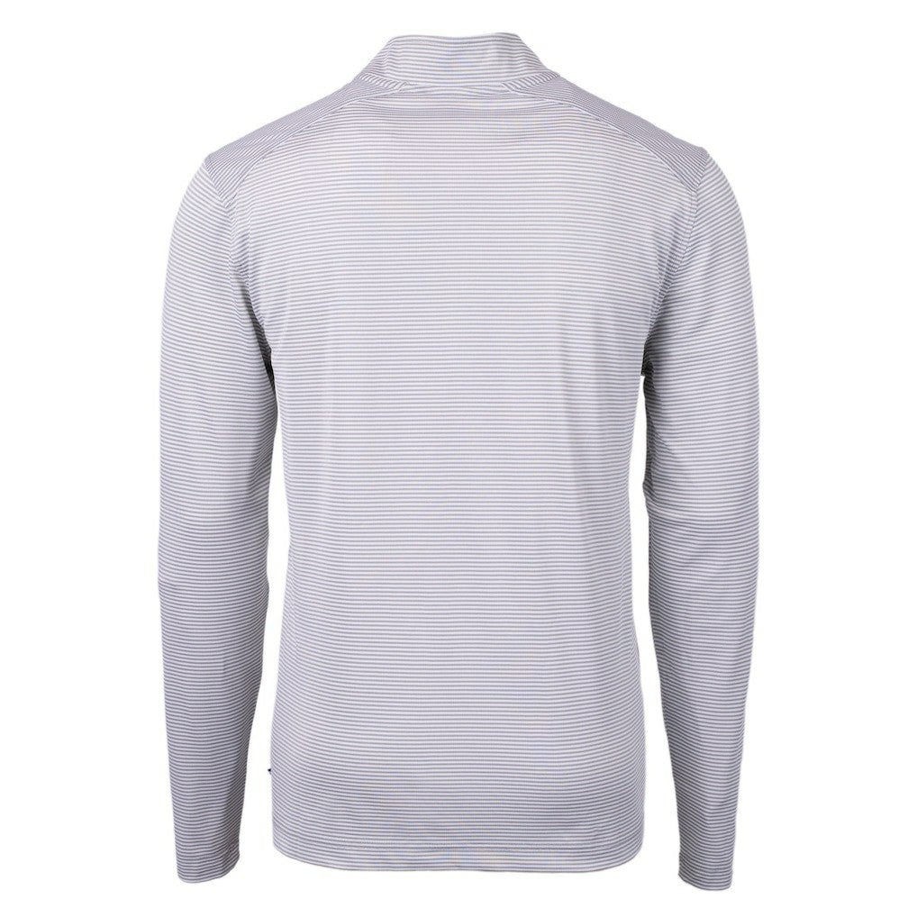 Philadelphia Eagles Cutter & Buck Virtue Eco Pique Micro Stripe Recycled Quarter-Zip Pullover Top White - NFL