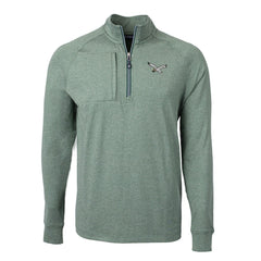Philadelphia Eagles Cutter & Buck Adapt Eco Knit Heathered Recycled Quarter-Zip Pullover Heather Green - NFL