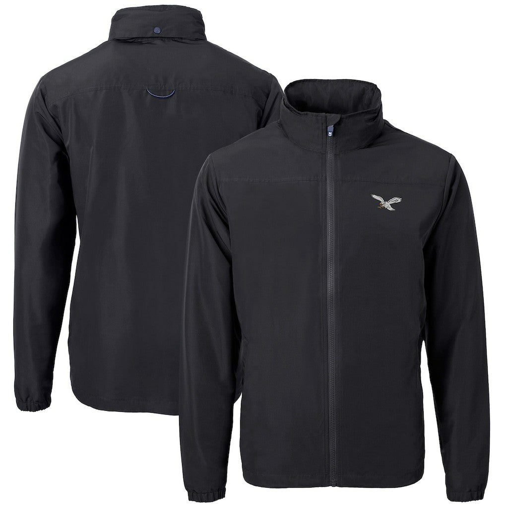Philadelphia Eagles Cutter & Buck Charter Eco Recycled Full-Zip Jacket Black - NFL