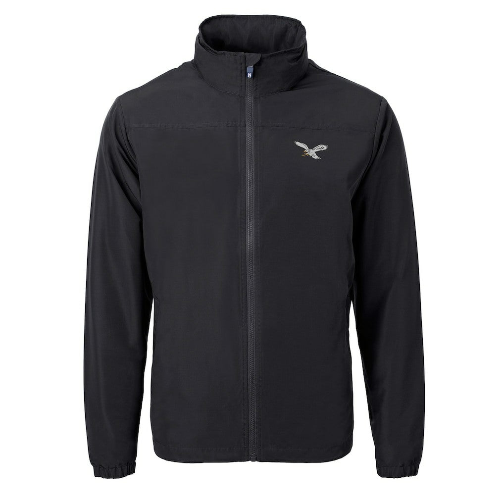 Philadelphia Eagles Cutter & Buck Charter Eco Recycled Full-Zip Jacket Black - NFL