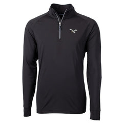 Philadelphia Eagles Cutter & Buck Eco Knit Stretch Recycled Quarter-Zip Pullover Black - NFL