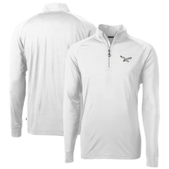 Philadelphia Eagles Cutter & Buck Eco Knit Stretch Recycled Quarter-Zip Pullover White - NFL
