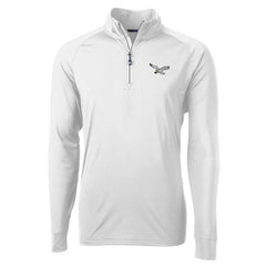 Philadelphia Eagles Cutter & Buck Eco Knit Stretch Recycled Quarter-Zip Pullover White - NFL