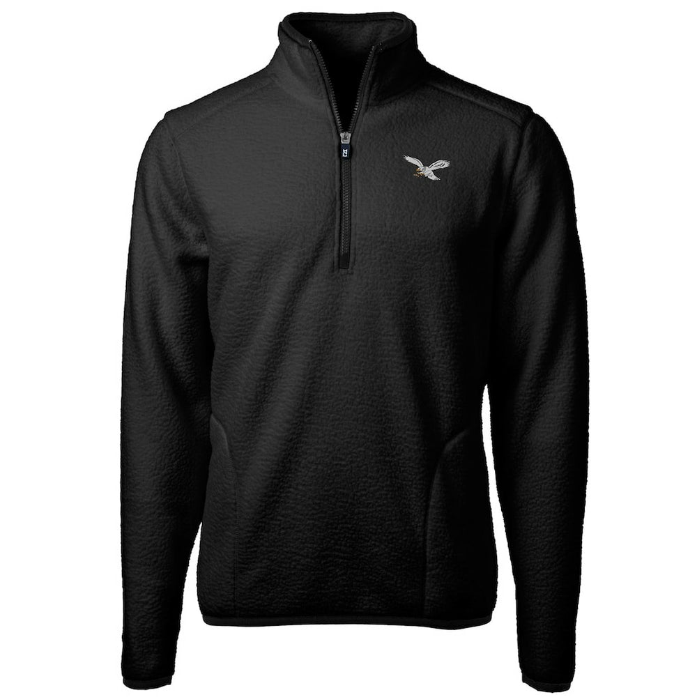 Philadelphia Eagles Cutter & Buck Cascade Eco Sherpa Fleece Quarter-Zip Pullover Jacket Black - NFL