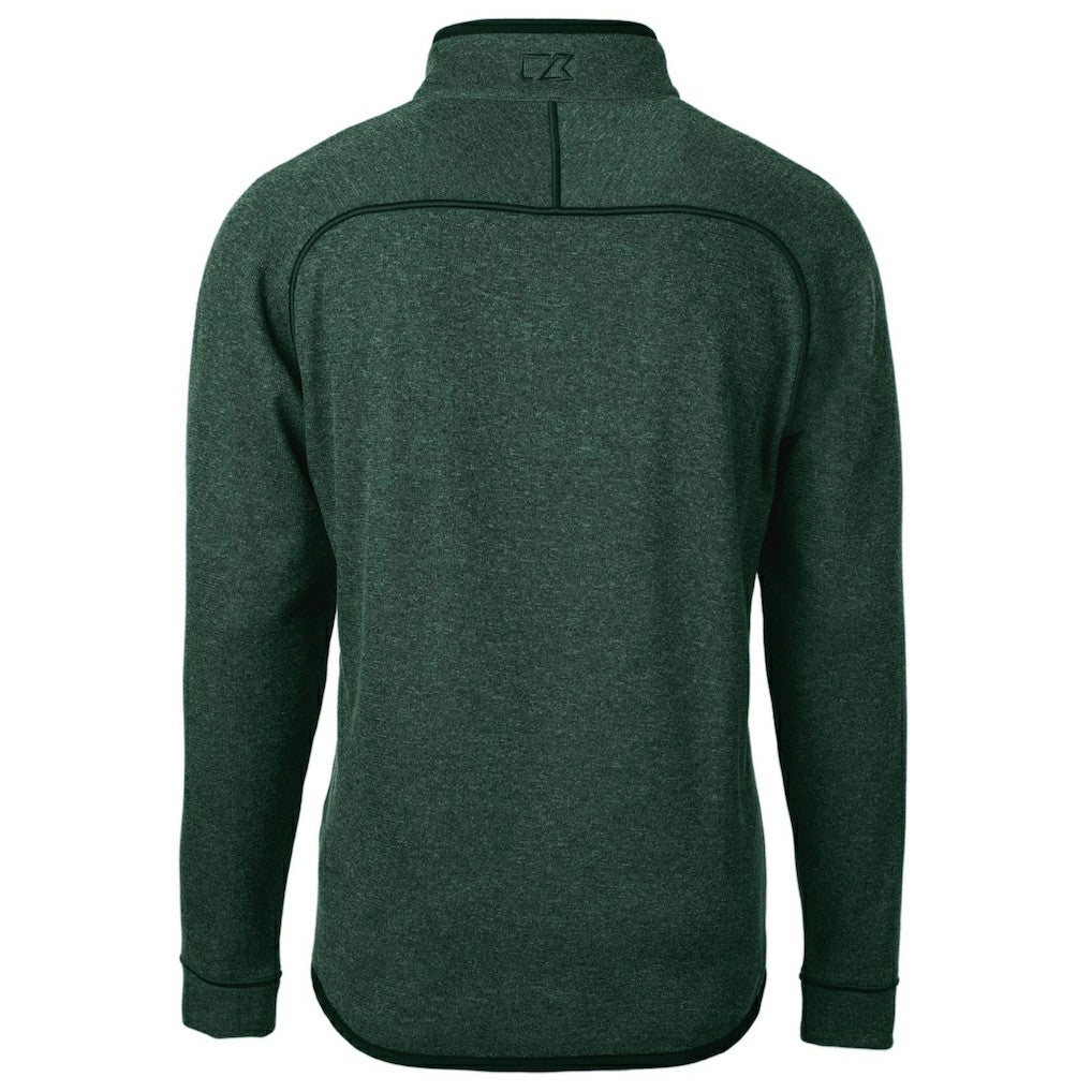 Philadelphia Eagles Cutter & Buck Mainsail Sweater-Knit Half-Zip Pullover Jacket Heather Green - NFL