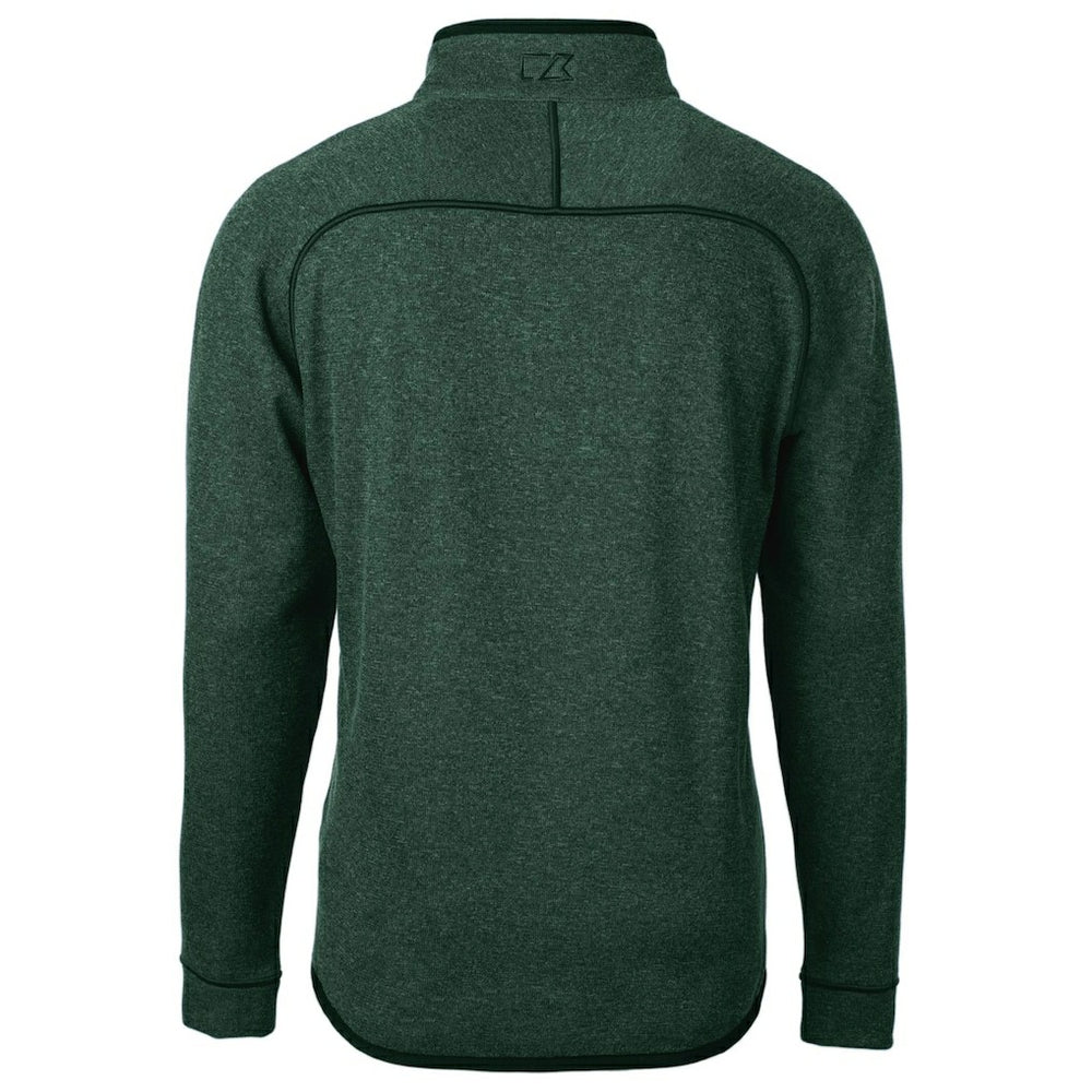 Philadelphia Eagles Cutter & Buck Mainsail Sweater-Knit Half-Zip Pullover Jacket Heather Green - NFL