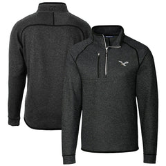 Philadelphia Eagles Cutter & Buck Mainsail Sweater-Knit Half-Zip Pullover Jacket Heather Charcoal - NFL