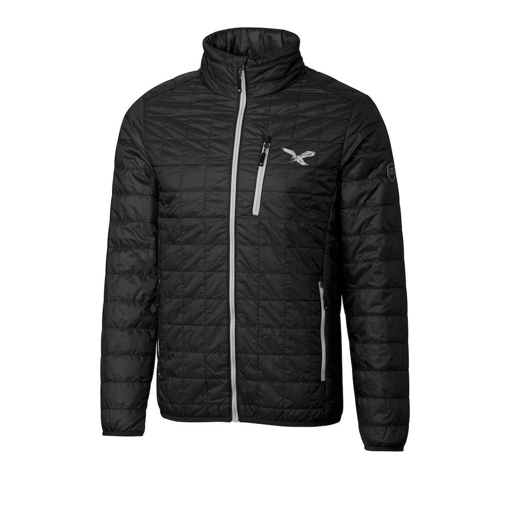 Philadelphia Eagles Cutter & Buck Rainier PrimaLoft Eco Insulated Full-Zip Puffer Jacket Black - NFL