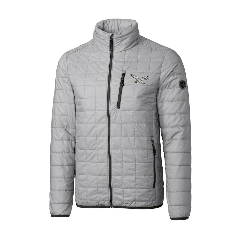 Philadelphia Eagles Cutter & Buck Rainier PrimaLoft Eco Insulated Full-Zip Puffer Jacket Silver - NFL