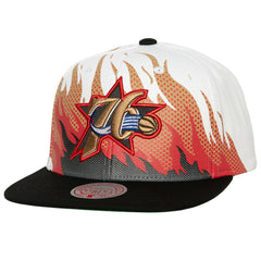 Mitchell & Ness - Philadelphia 76ers Hot Fire Snapback Hat - White