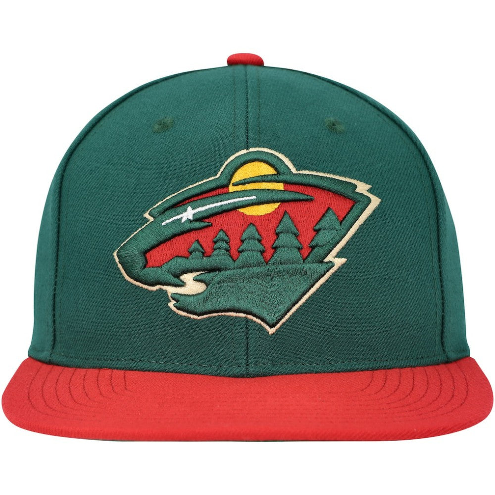 Minnesota Wild - Mitchell & Ness Core Team Ground 2.0 Snapback Hat Green