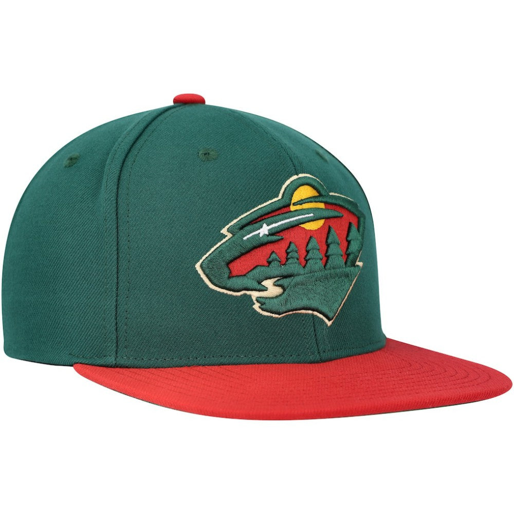Minnesota Wild - Mitchell & Ness Core Team Ground 2.0 Snapback Hat Green