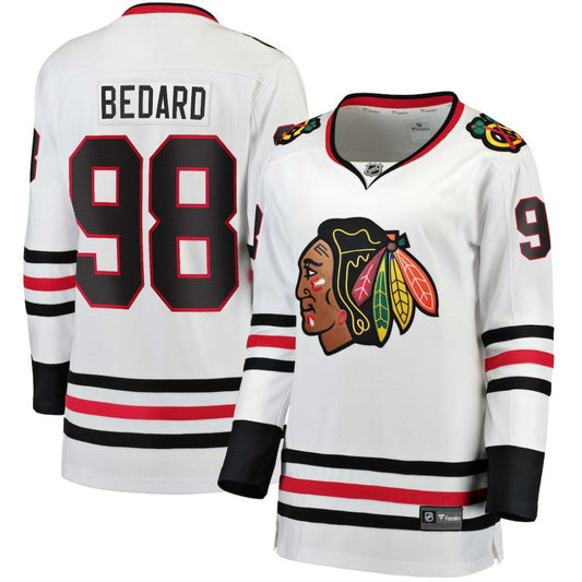Connor Bedard Chicago Blackhawks Fanatics Women's Away Breakaway Jersey - White | NHL Jerseys