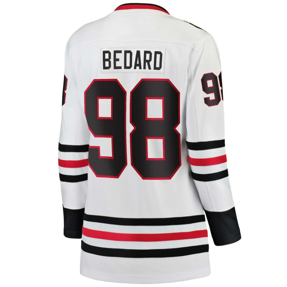 Connor Bedard Chicago Blackhawks Fanatics Women's Away Breakaway Jersey - White | NHL Jerseys