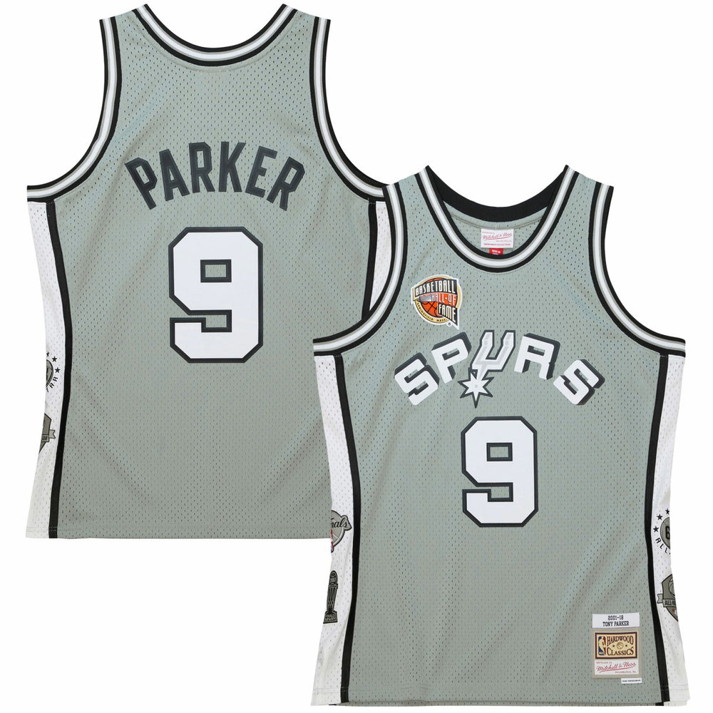 Mitchell & Ness - Tony Parker San Antonio Spurs Unisex Hall of Fame Class of 2023 Throwback Swingman Jersey - Gray