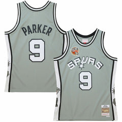 Mitchell & Ness - Tony Parker San Antonio Spurs Unisex Hall of Fame Class of 2023 Throwback Swingman Jersey - Gray