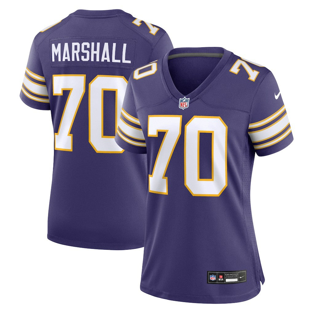 Jim Marshall Minnesota Vikings Women's Classic Retired Player Jersey Purple - Nike