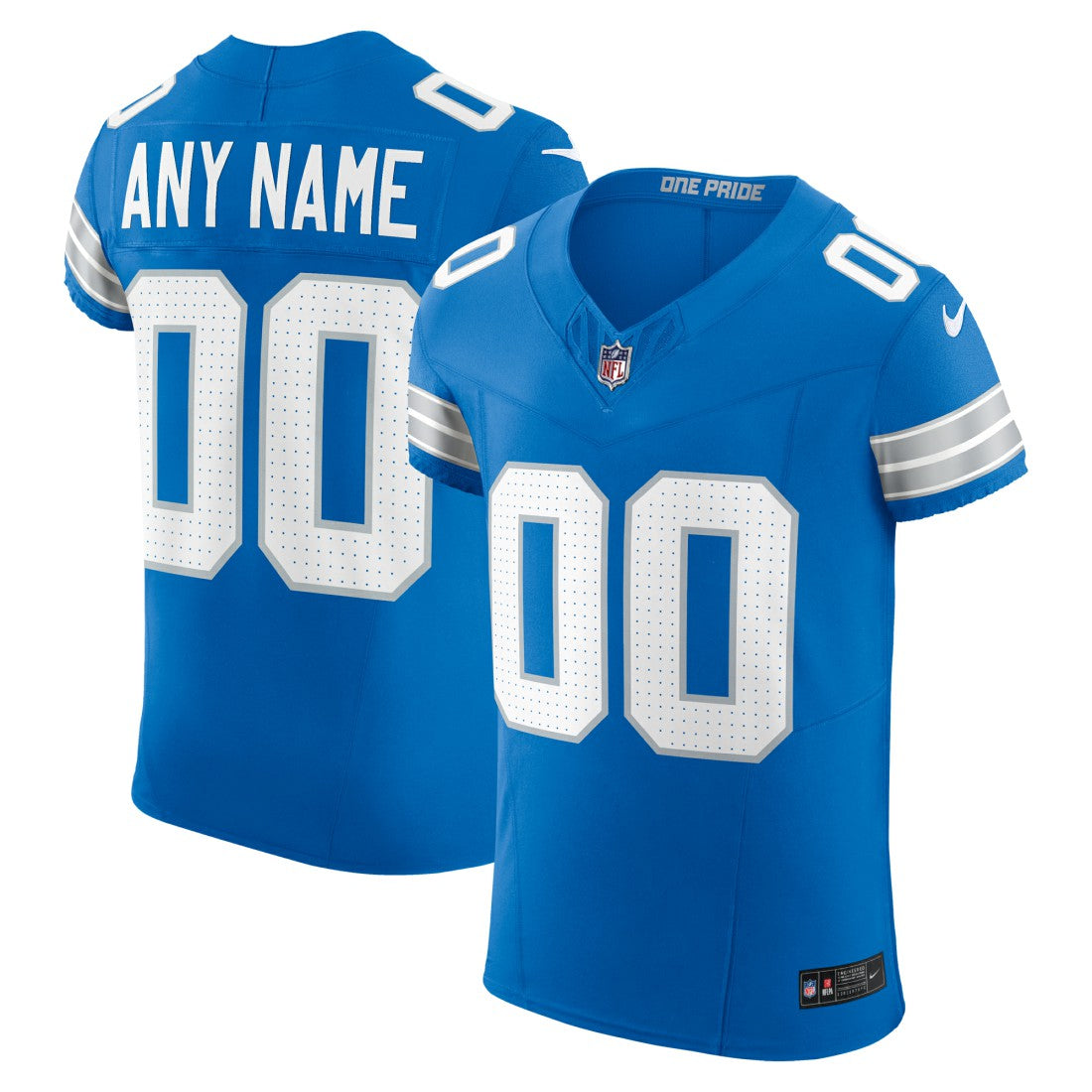 Detroit Lions Team Vapor F.U.S.E. Elite Custom Jersey Blue - Nike