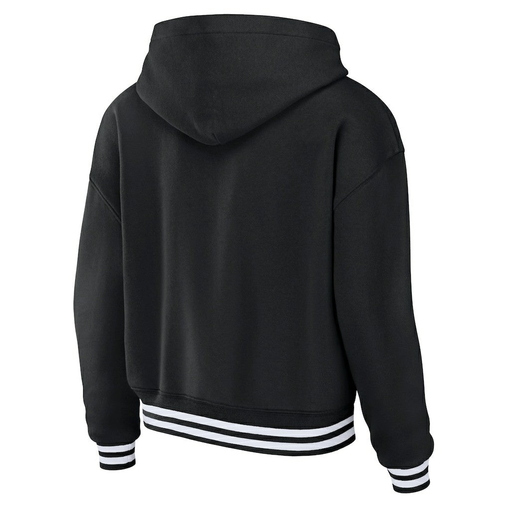 Miami Dolphins WEAR by Erin Andrews Women's Lace-Up Pullover Hoodie Black - NFL