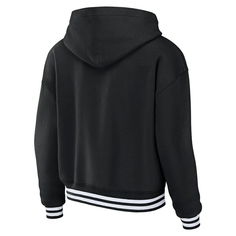 Miami Dolphins WEAR by Erin Andrews Women's Lace-Up Pullover Hoodie Black - NFL