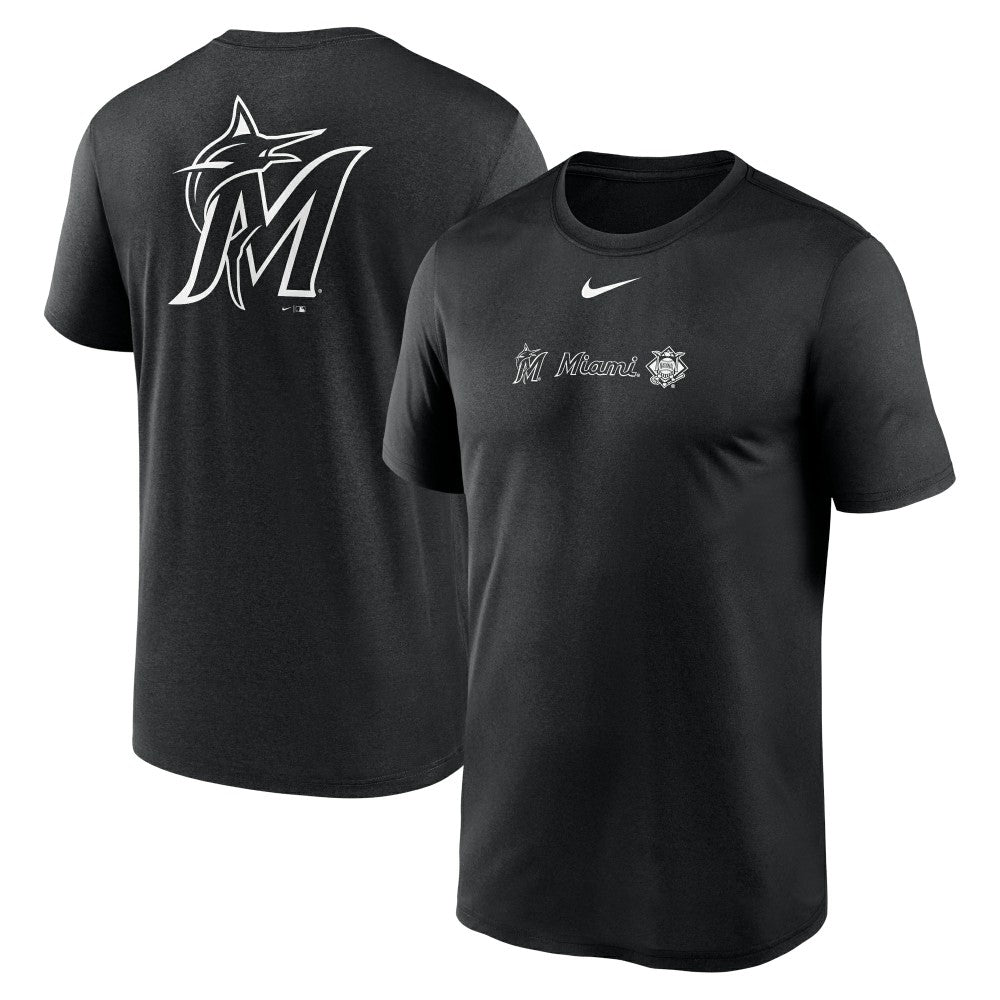 Miami Marlins Nike Fashion Over Shoulder Logo Legend T-Shirt On Sale