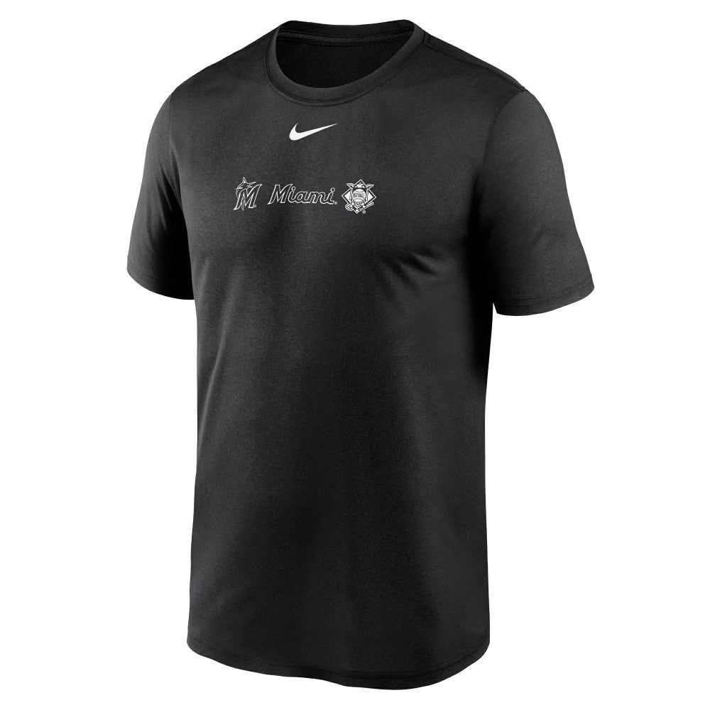 Miami Marlins Nike Fashion Over Shoulder Logo Legend T-Shirt On Sale