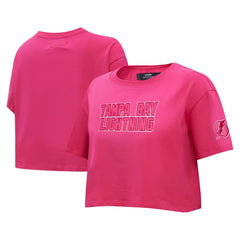 Tampa Bay Lightning - Pro Standard Women's Triple Pink Cropped Boxy T-Shirt