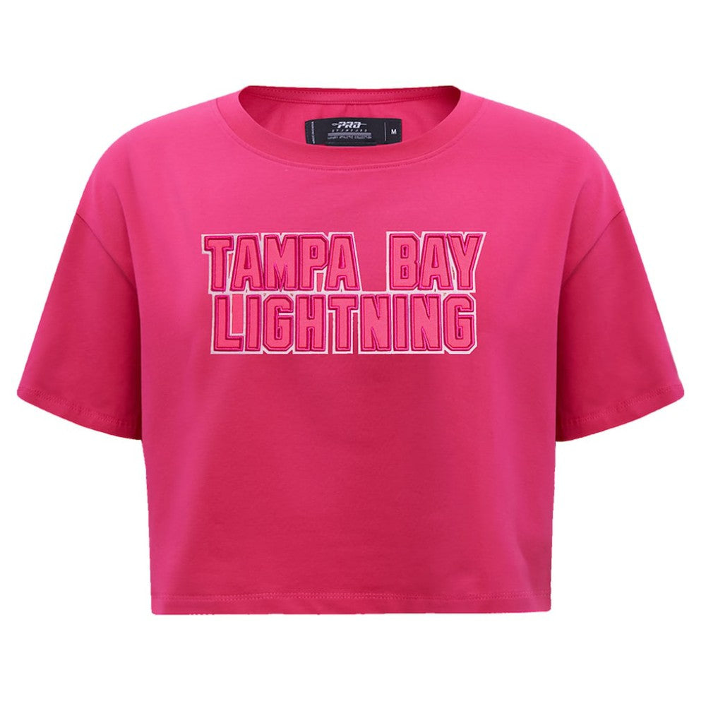 Tampa Bay Lightning - Pro Standard Women's Triple Pink Cropped Boxy T-Shirt