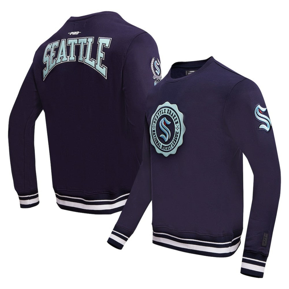 Seattle Kraken Pro Standard Crest Emblem Pullover Sweatshirt Deep Sea Blue