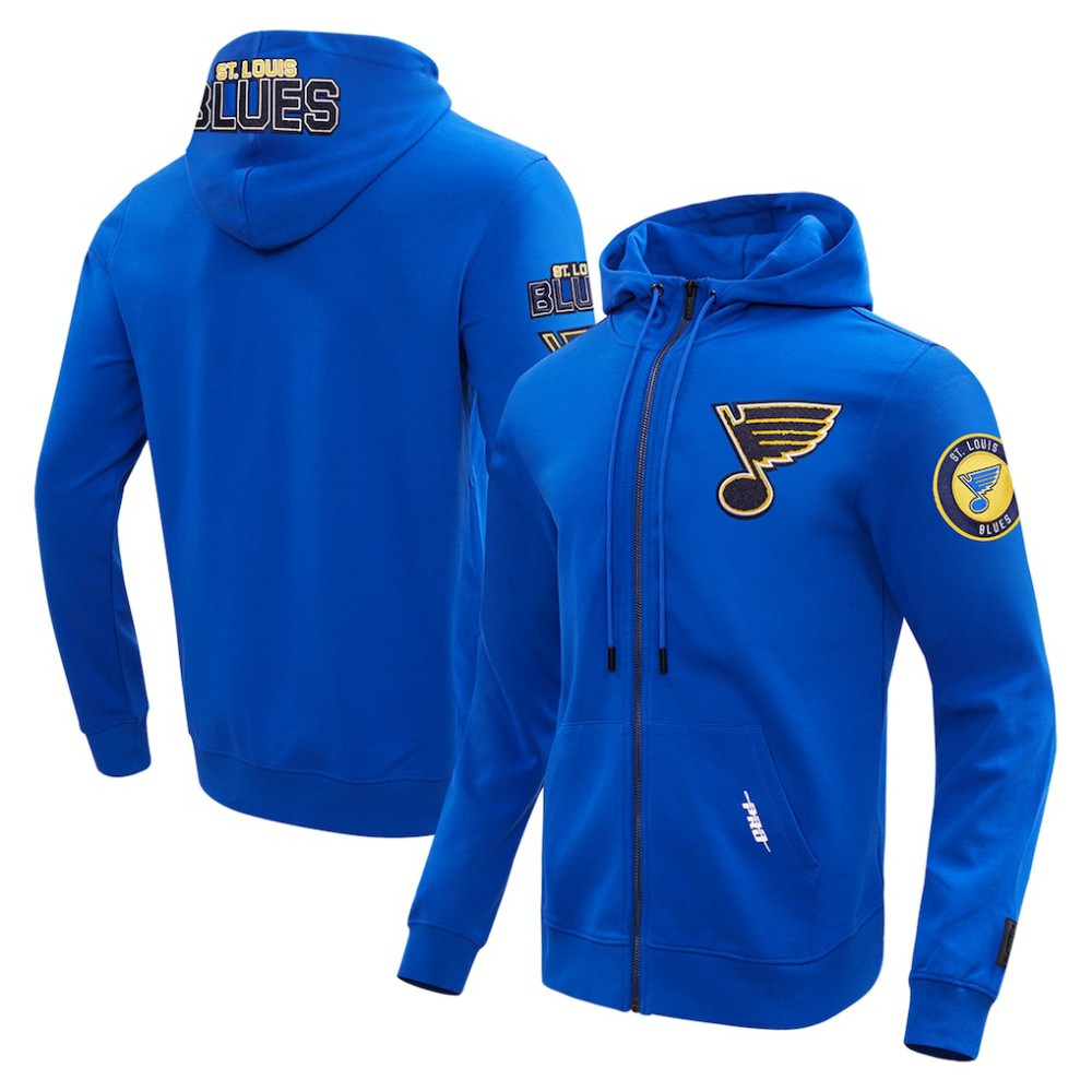 St. Louis Blues - Pro Standard Classic Chenille Full-Zip Hoodie Jacket Blue