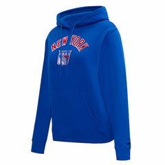 New York Rangers Pro Standard Women's Classic Chenille Pullover Hoodie Blue