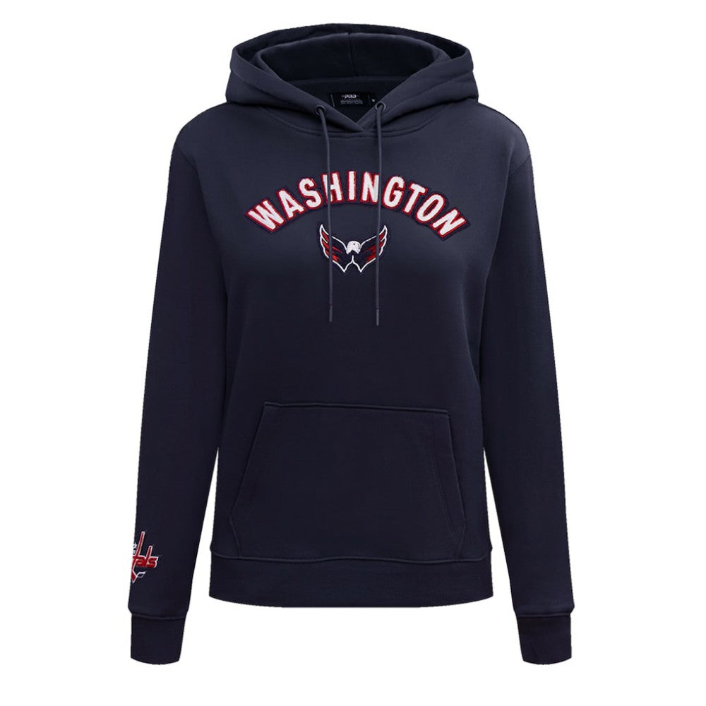 Washington Capitals Pro Standard Women's Classic Chenille Pullover Hoodie Navy